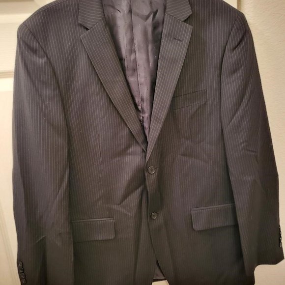 Blair Underwood suit coat jacket blazer, size 42R, black pinstripe, new w/o tags - Picture 1 of 7